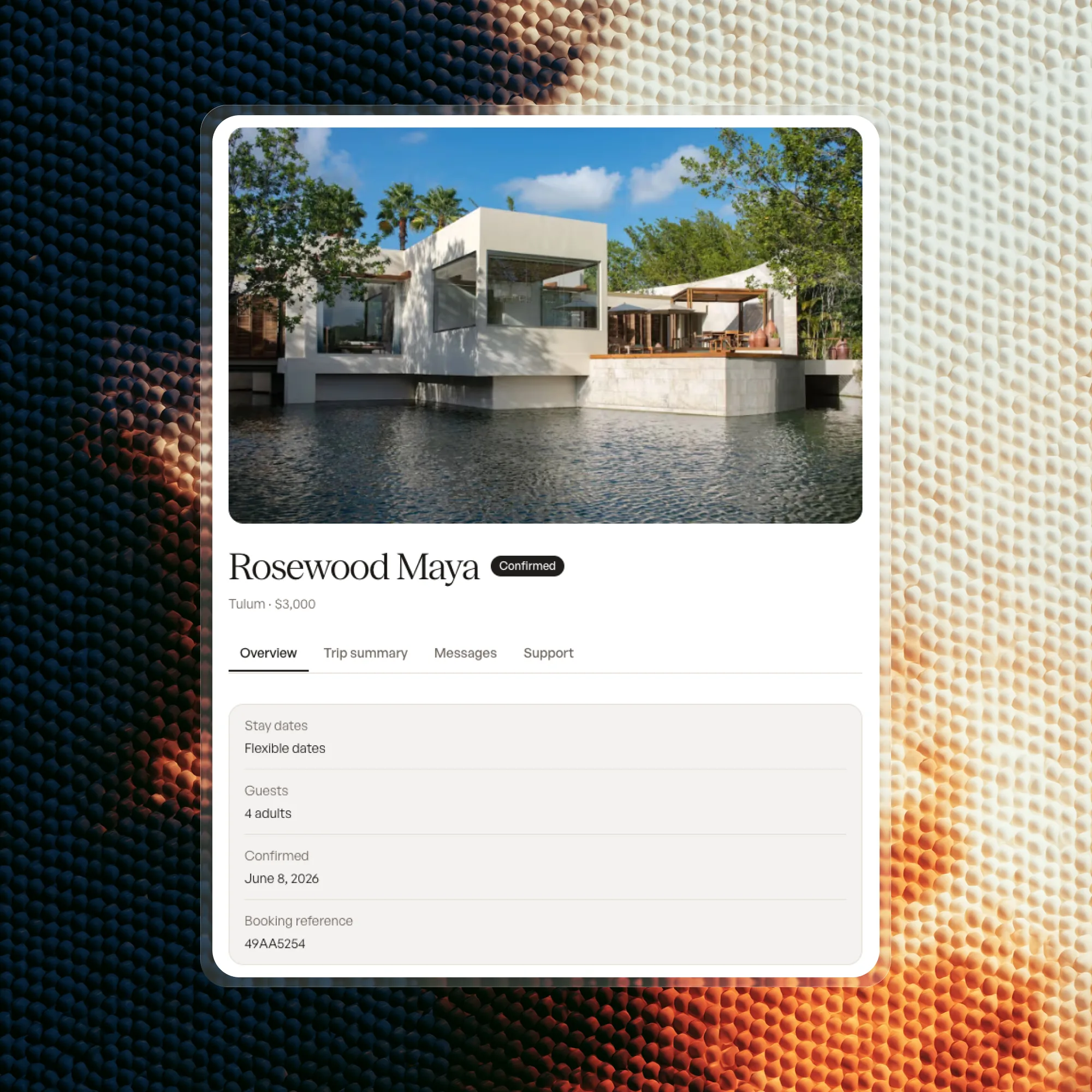 Stay confirmed screen showing accepted offer details and included amenities